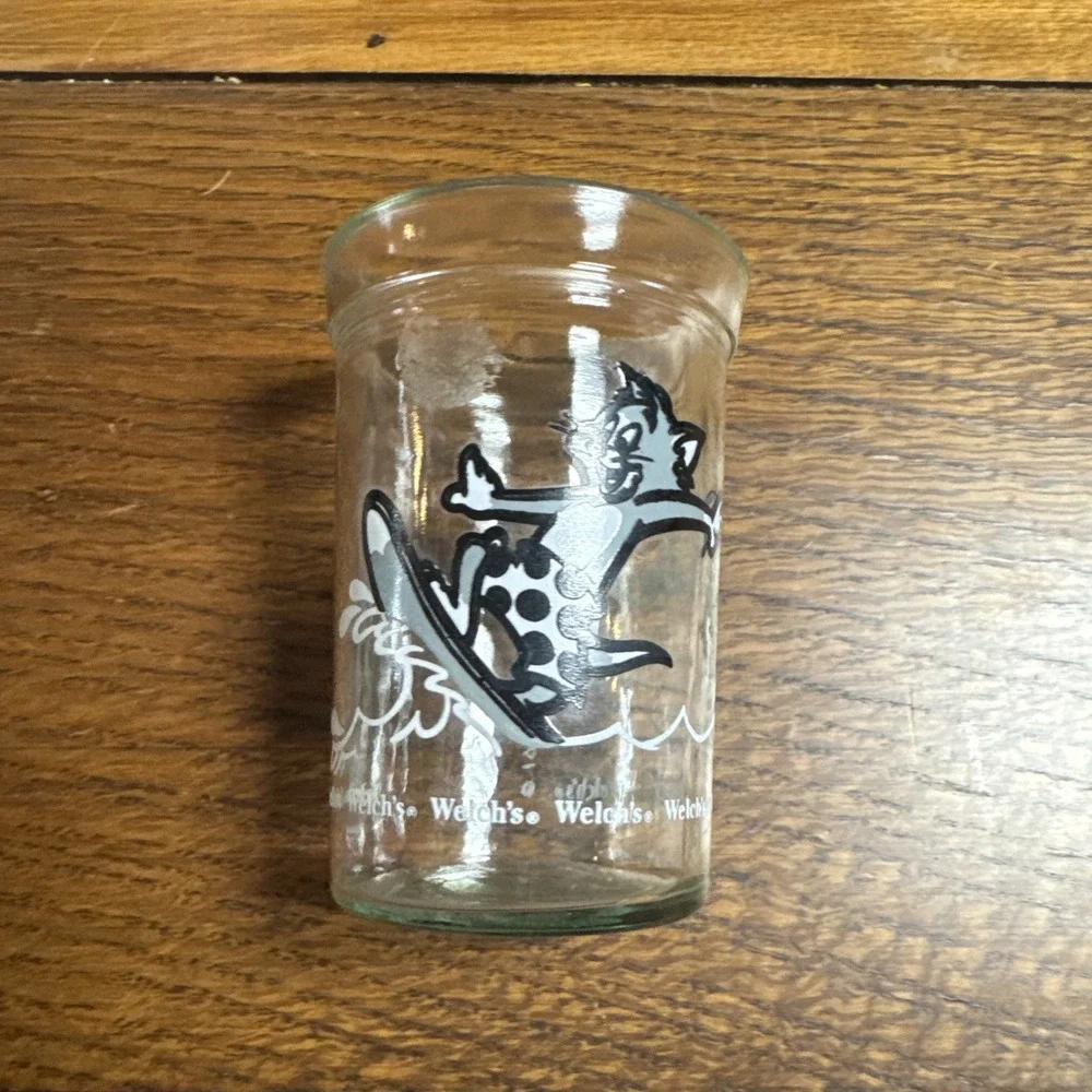 Vintage 1990 Welch's Tom and Jerry Jelly Jar Glass‎